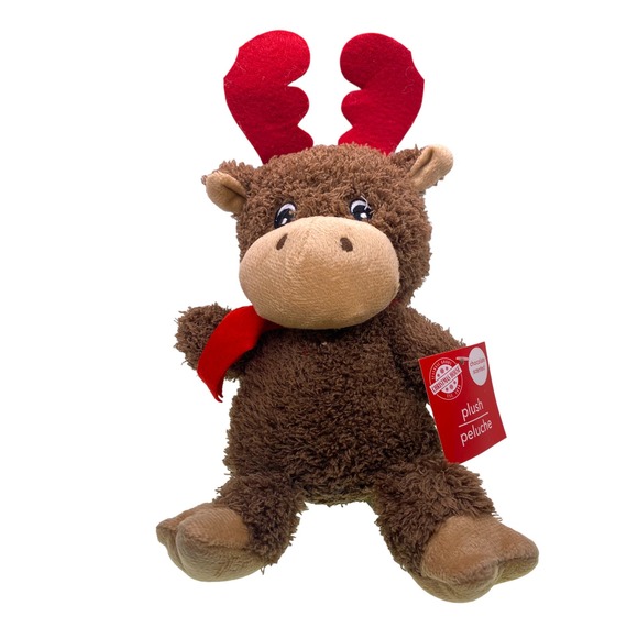 9" Chocolate Scented Christmas Plush Moose Reindeer Stuffed Animal Toy Gift - Picture 3 of 3